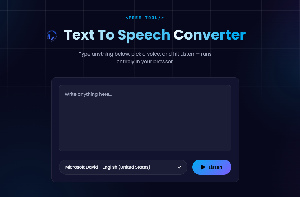 Text To Speech Converter